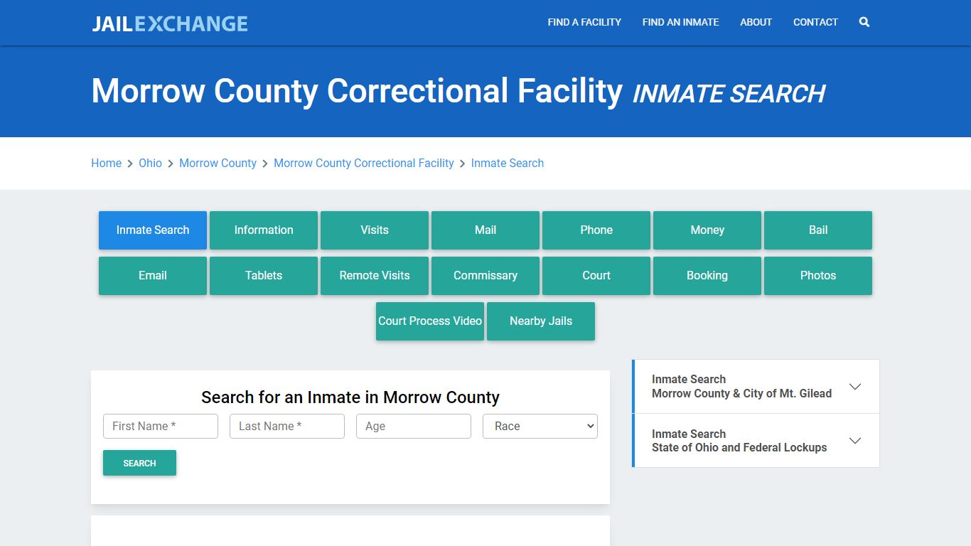 Morrow County Correctional Facility Inmate Search - Jail Exchange