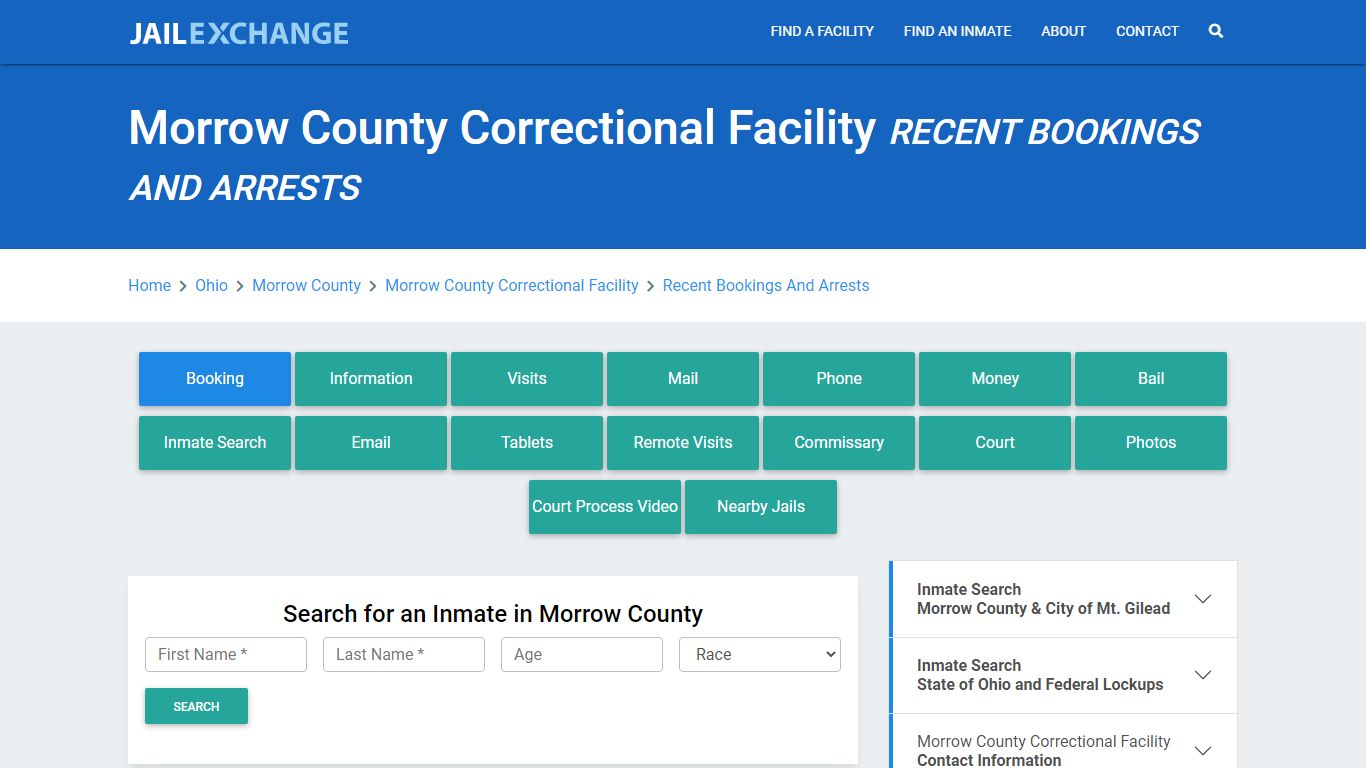 Morrow County Correctional Facility OH Recent Arrests and Bookings